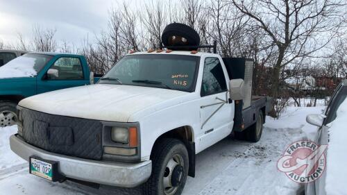 K115. 1994 Chevrolet C/R pickup truck, 182,989 kms showing, VIN#1GBJC34K0RE134844 , OWNER: REDHAND LTD SELLER: FRASER AUCTION _________________________________________TOD