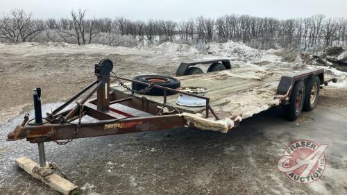 K121. 16' Homemade Tandem Axle bumper hitch trailer, OWNER:SHAWN D VAN DAMME, SELLER: FRASER AUCTION _________________________________ **TOD**