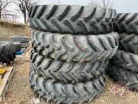 K34. Full set of 380/90R54 Tires and Rims off John Deere 8235R