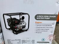 K140. TMG-100TWP 352 GPM 4" Semi-Trash Water Pump with 7.5 HP Gas Engine