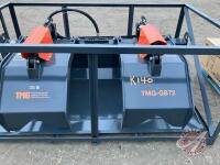 72" Skid Steer Solid Bottom Grapple Bucket, TMG-GB72