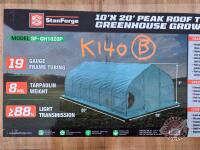 10&rsquo; x 20&rsquo; Tunnel Greenhouse Grow Tent w/Ripstop Leno Cover, TMG-GH1020P (B)