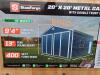 K140. 20&rsquo; x 20&rsquo; Metal Garage Shed, dbl front doors TMG-MS2020