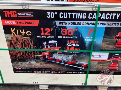 K140. Portable 30" Sawmill with Kohler 14 HP Gas Engine &ndash; Bandsaw Mill for 12' Logs TMG-PSM30