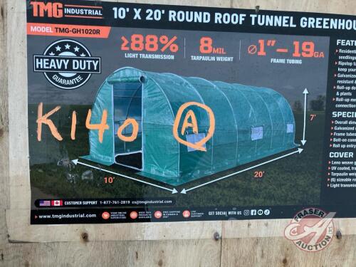 10&rsquo; x 20&rsquo; Tunnel Greenhouse Grow Tent w/Ripstop Leno Cover, TMG-GH1020R (A)
