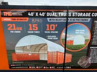 K140. 40' x 40' Dual Truss Container Shelter with Heavy Duty 21 oz PVC Cover, TMG-DT4041CF (Previously DT4040CF)