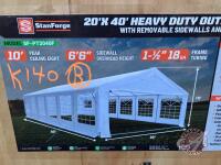 20' x 40' Heavy Duty Outdoor Party Tent with Removable Sidewalls and Roll-Up Doors, TMG-PT2040F (B)
