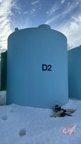 D2 6,000 US gal poly liquid tanks(Seller has access to Telehandler and lift jig to load BUT only for 2 days. Buyer must call Andrew for dates and times for loading. If cant come on set days buyers responsible to load themselves. Must be removed from sale 