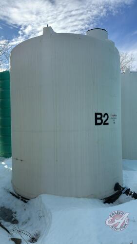 B2 Freeform 4,440 US gal poly liquid tank with valve (Seller has access to Telehandler and lift jig to load BUT only for 2 days. Buyer must call Andrew for dates and times for loading. If cant come on set days buyers responsible to load themselves. Must 