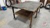 6 &frac12;&rsquo;x 4&rsquo; steel shop table on wheels - 2