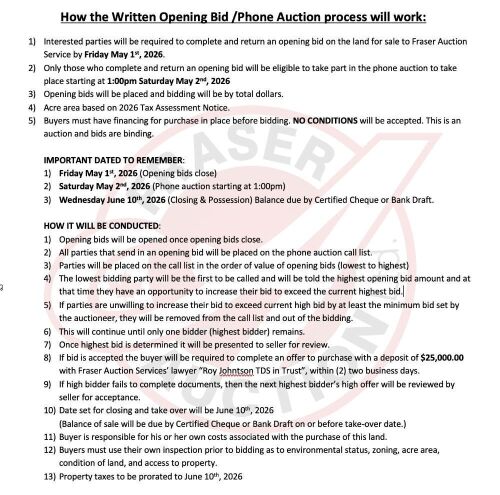 HOW THE BIDDING PROCESS WILL WORK: