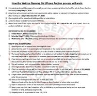 HOW THE BIDDING PROCESS WILL WORK: