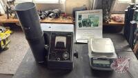 Dimo&rsquo;s 919 moisture tester with Acculab digital scale and book