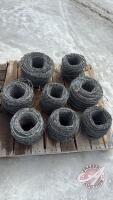 Pallet with 8 rolls of used barbed wire (assorted size rolls) pallet (B)