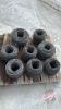 Pallet with 8 rolls of used barbed wire (assorted size rolls) pallet (B)