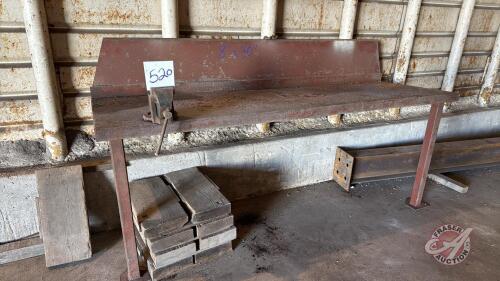 8&rsquo;X30&rdquo; Metal Shop Work Bench with Mounted Vice