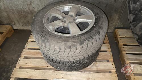 2 Michelin 215/60R16 winter tires on 5 bolt Chevy rims