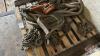 Pallet of Tow Ropes, Chain , Bear Traps, Load binders and 3 ton chain hoist - 2