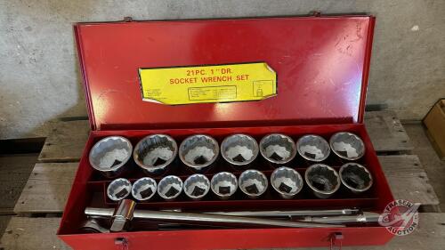 21 piece 1&rdquo; drive socket set