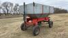 Kendon approx 150 bus Galvanized gravity box on 4-wheel farm wagon