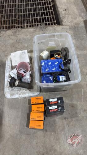 Tote of assorted bearings and parts