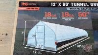 F40 12' x 60' TMG-GH1260 Tunnel Greenhouse Grow Tent w/6 Mil Clear EVA Plastic Film