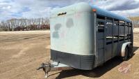 F81 18' Tandem Axle Bumper Hitch Stock Trailer, VIN# N/A, OWNER: Chad Yanchycki, SELLER: Fraser Auction__________________________________*TOD*