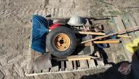 F56 Yard tools, tire & hard hat