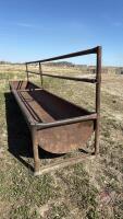 F97 20' metal bunk line feed trough with adjustable neck bar