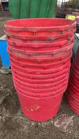 F232 13 plastic lick tubs (A) sell as a lot