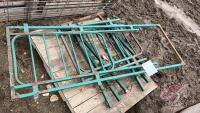 F218 Small livestock Alley way gates and 3 panel/gate stands (sells as a lot)