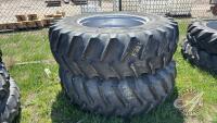 F226 Firestone 20.8R38 Rubber on IH 9 Bolt Rim off 5088