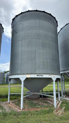 (Bin 22) Westeel bin on Westeel hopper cone (approx 2150-bus) with FieldKing 3hp 1ph fan s/n63793