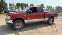 A78 Ford F250 Super Duty 4x4 Extended Cab, VIN#1FTNX20P63EB58407, TOD, OWNER: Brian Phizacklea, SELLER: FRASER AUCTION SERVICE LTD______________________________________*, **Key**