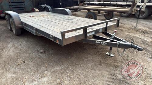 A193 2010 18' Maxey Tandem Axle Flat Deck Bumper Hitch Trailer, VIN#5R8CH1824BM020094, TOD