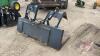 A250 6' Stout HD72FB Smooth Edge Solid Bottom Open End Bucket with Double Grapple Skid Steer Mount - 2