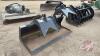 A250 6' Stout HD72FB Smooth Edge Solid Bottom Open End Bucket with Double Grapple Skid Steer Mount - 3
