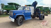 A249 2002 GMC 7000 Single Axle Truck with Atlas-Kran 1402 A4 Crane, VIN# 1GDL7D1B3FV513525, NO TOD, **Key**