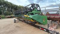 A169 25' John Deere 925 Flex Header on Transport, S/N 673197