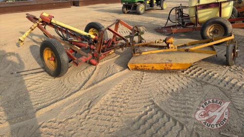 A193 5' 3pt Rotary Mower Hooked to a Farm Built Unit Converting 3pt to Hitch Pull