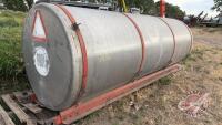 A156 Approximatley 1000-1500 Gallon Aluminum Tank On Skid