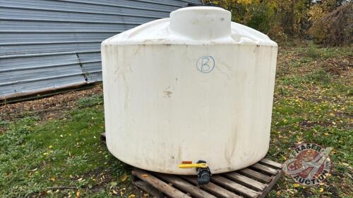Approx 1250 IMP gallon poly tank (white) Tank B