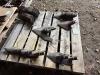 Pallet of assorted used sweeps and beaver tail shovels (sells as a pallet lot)