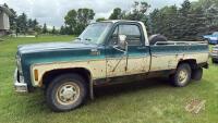 1977 GMC Sierra Classic 25 pickup truck, 54,501 showing, VIN# TCL2471504960 Owner: Ronnie A Vanbeselaere Seller: Fraser Auction Service Ltd. _______________________________