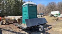 Portable toilet on trailer