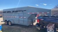 1991 16' x 6.5' Ted's Turtle River tandem axle 5th wheel stock trailer, VIN #22S9LVT167M07802, Owner: Malcolm G Scott, Seller: Fraser Auction__________________________