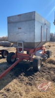 Inland approximately 250 bushel gravity box on four wheel wagon