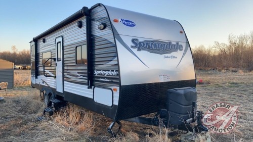 2017 26' Keystone Springdale Limited Edition 260LE bumper pull camper trailer, VIN#4YDT26027H3101121, Owner: Karen M Scott Owner: Malcolm G Scott, Seller: Fraser Auction________________________