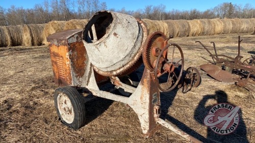 Cement mixer driven by IH Stationary engine