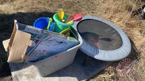 Bouncer exerciser and yard games